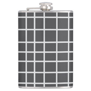 Cantil Frasco Elegante Cinza Quadrado Branco Vinil