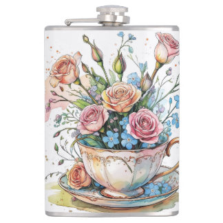 Cantil Frasco Envolto em Vinil de Arte Floral