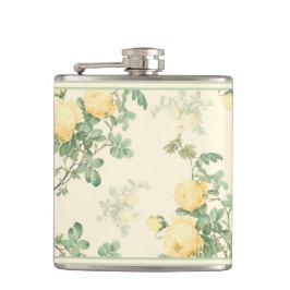 Cantil Frasco floral chique de flores de rosa amarela