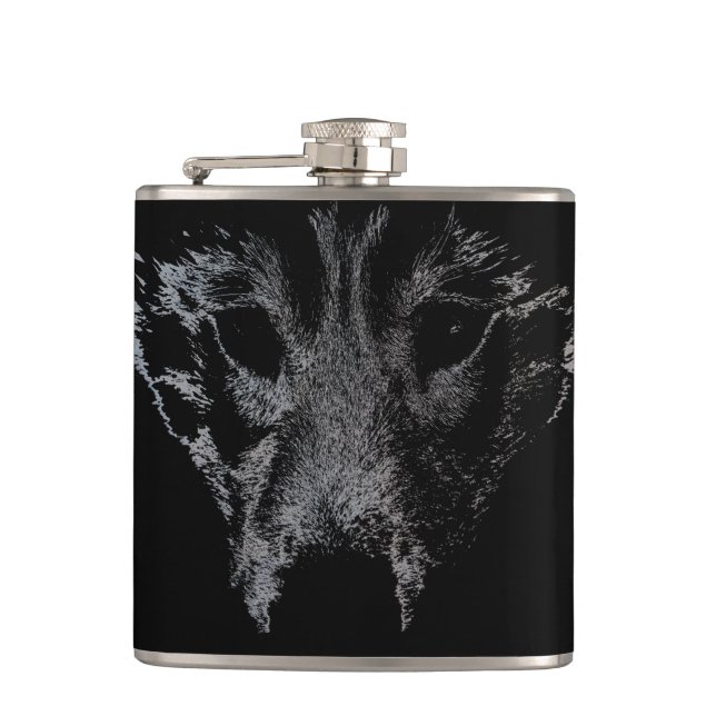 Cantil Frasco Husky Personalizado Husky Wolf Pup Frasco p (Frente)