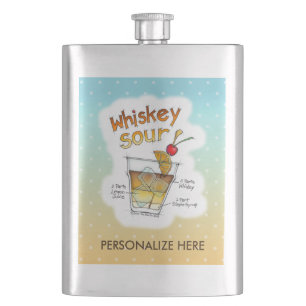 CANTIL FRASCO INOX - RECEITA DE COQUETEL WHISKEY SOUR ART