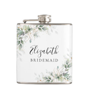 Cantil Frasco para Chá de Noiva Eucalipto Dourado