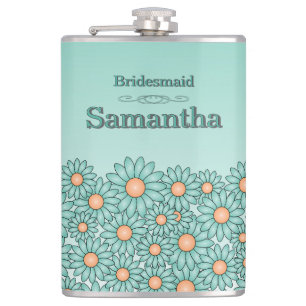 Cantil Frasco para Madrinha com Flor de Teal