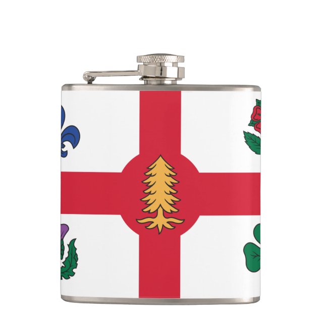 Cantil Frasco patriótico com a bandeira de Montreal (Frente)