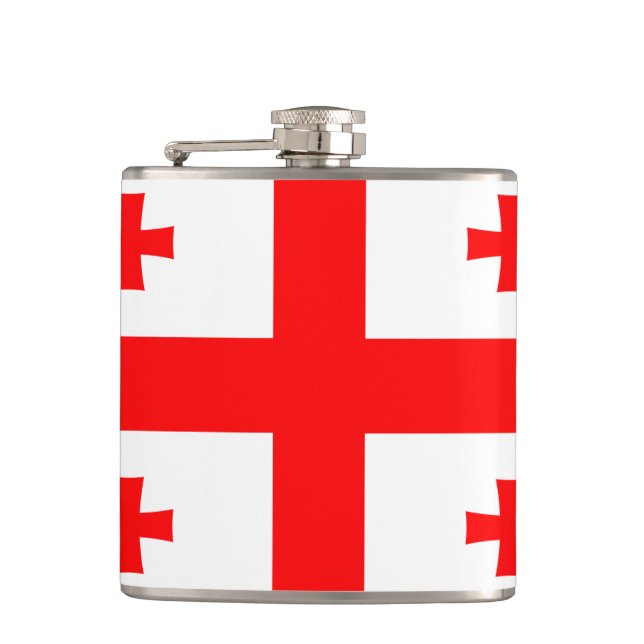 Cantil Frasco Patriótico com Bandeira da Geórgia (Frente)
