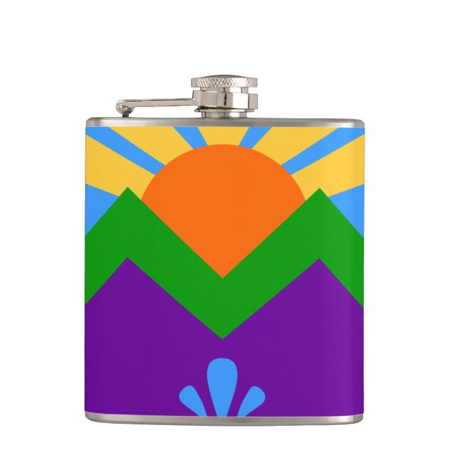 Cantil Frasco Patriótico com Bandeira de Manitou Primaver (Frente)