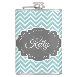 Cantil Frasco Personalizado Chevron Teal