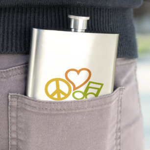 Cantil Frasco personalizado de Música Peace Love