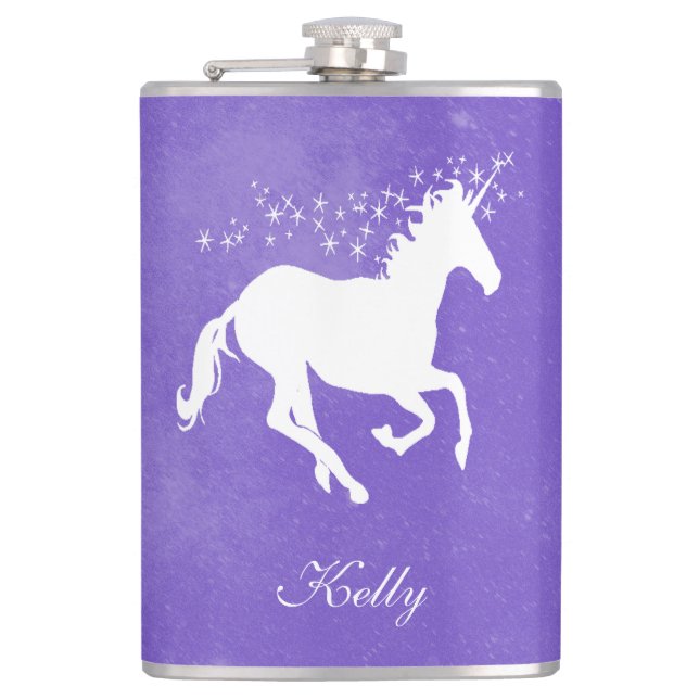 Cantil Frasco Personalizado do Unicórnio Roxo (Frente)