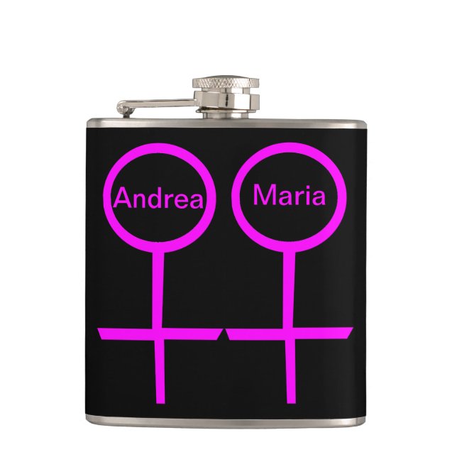 Cantil Frasco Personalizável para Amantes Lésbicas (Frente)