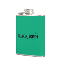 Frasco revestido de verde irlandês preto com trevo