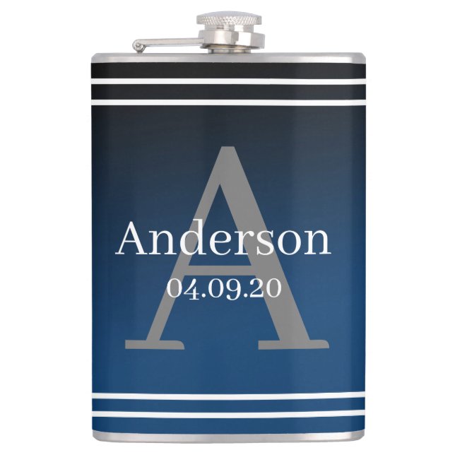 Cantil Frasco - Sobrenome Azul Personalizado Data Inicial (Frente)