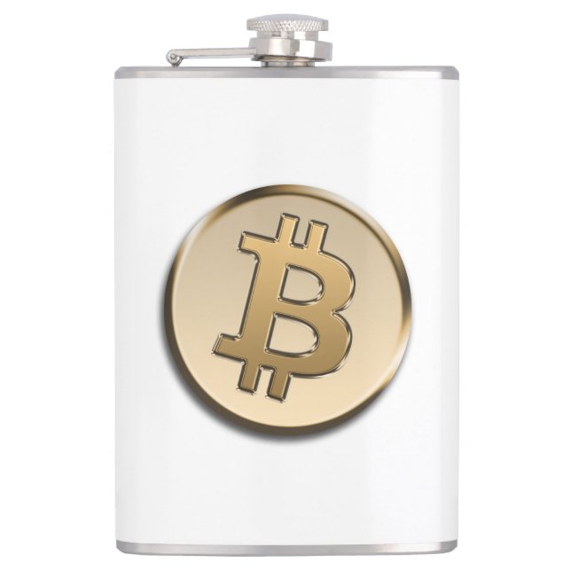 Cantil Frasco Wrapped Vinyl Bitcoin Dourado (Frente)