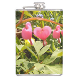 Cantil frascos de flores de corações vermelhos