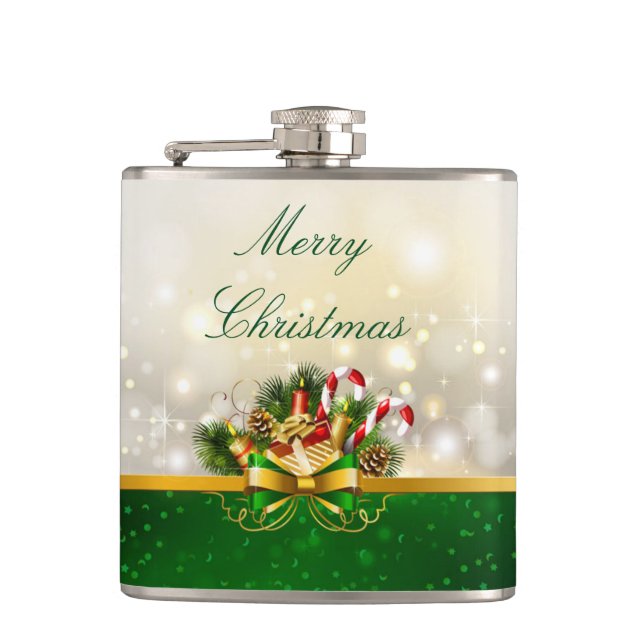 Cantil Frascos/Velas de Vinilo de Natal (Frente)