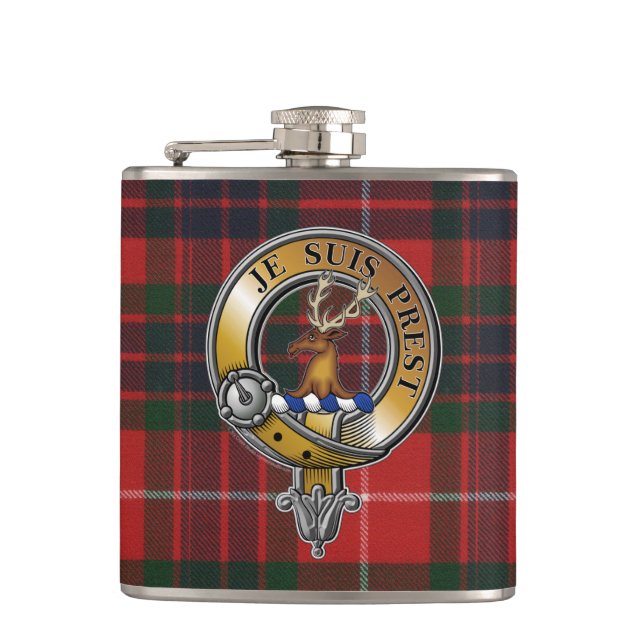 Cantil Fraser Lovat Tartan & Crachá (Frente)