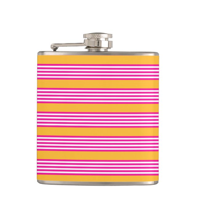 Cantil Fuchsia e padrão amarelo de cinco faixas (Frente)