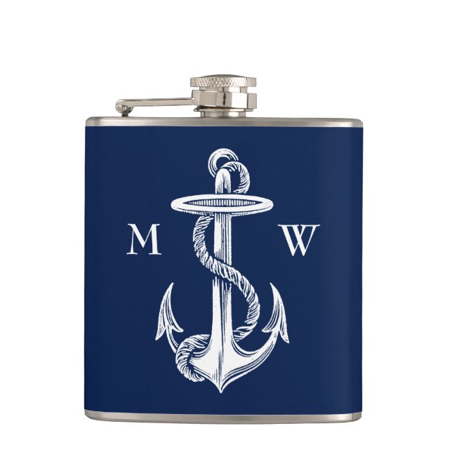 Cantil Fundo branco dos azuis marinhos da corda da âncora (Frente)