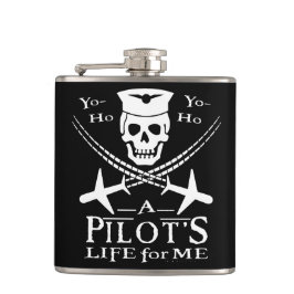 Cantil Funny Pilot Skull Cross Airplanes Pirata Humor