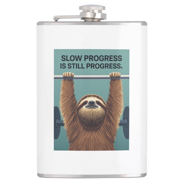 Cantil Funny Sloth Gym Motivation Poster - Slow Progress  (Frente)