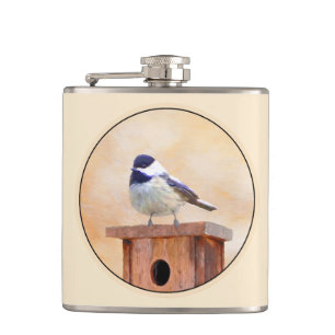 Cantil Galinha em Birdhouse Pintura Original de Pássaros
