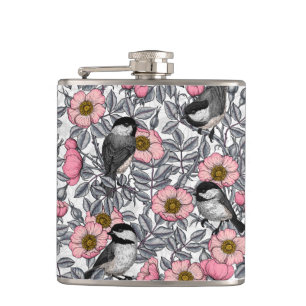 Cantil Galinhas na rosa, cor-de-rosa e cinzas selvagens