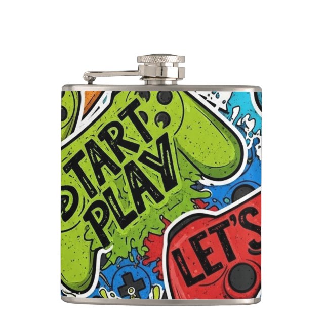 Cantil Gamer Pattern Flask (Frente)