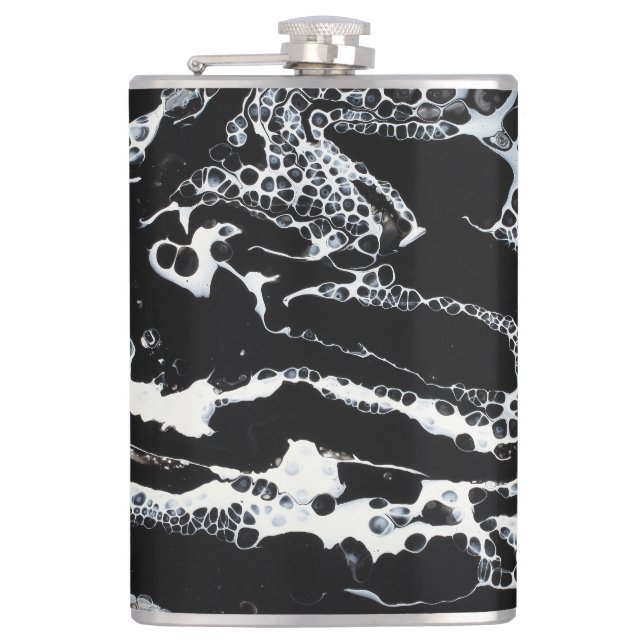 Cantil Garrafa abstrata preta & do branco - "mini Cray " (Frente)