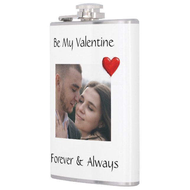 Cantil Garrafa Be My Valentine Personalizada com Foto em  (Esquerda)