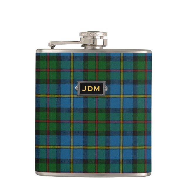 Cantil Garrafa clássica da xadrez de Tartan de Monogramed (Frente)