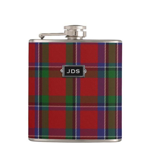 Cantil Garrafa da xadrez de Tartan de Monogramed Sinclair (Frente)