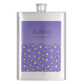 Cantil Garrafa de Aço Inoxidável Flor Azul