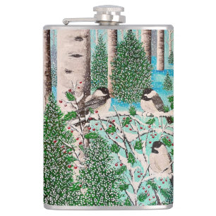 Cantil Garrafa de Água Christmas Chickadee Chatter