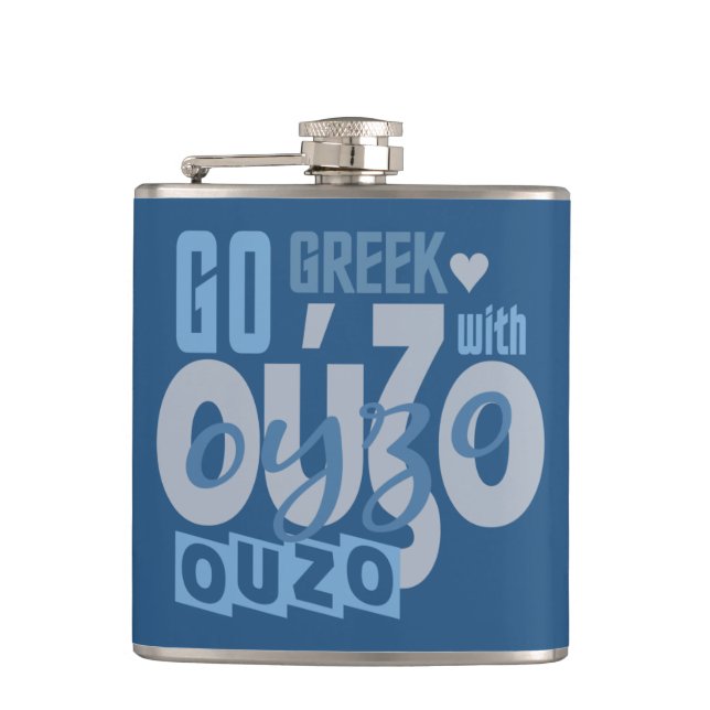 Cantil Garrafa do costume de OUZO (Frente)