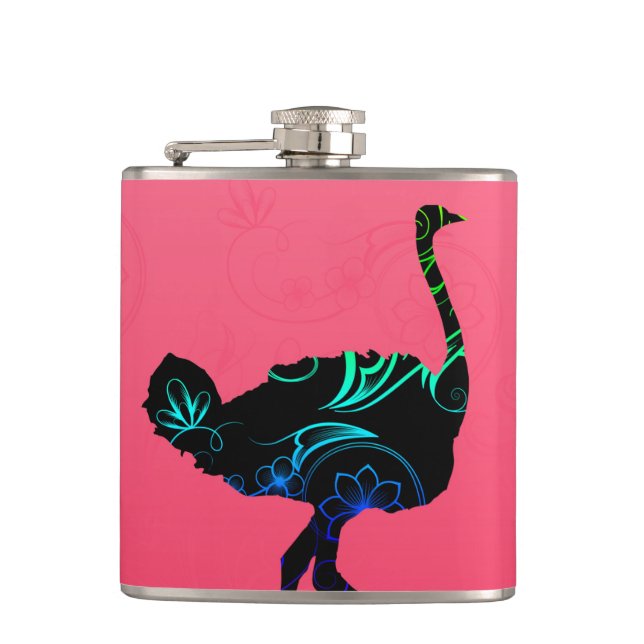 Cantil Garrafa envolvida da avestruz vinil abstrato (Frente)