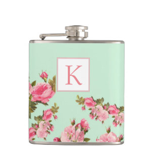 Cantil Garrafa floral verde cor-de-rosa da dama de honra