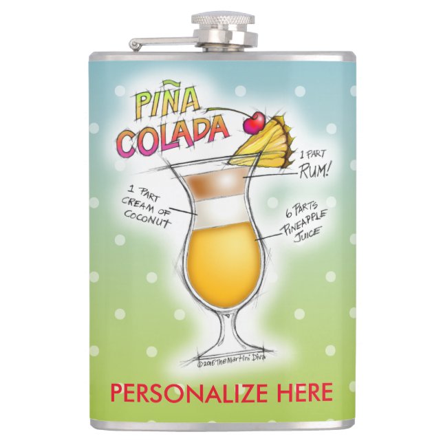 CANTIL GARRAFA PERSONALIZADA, COQUETEL DE RECEITA DE PINA (Frente)