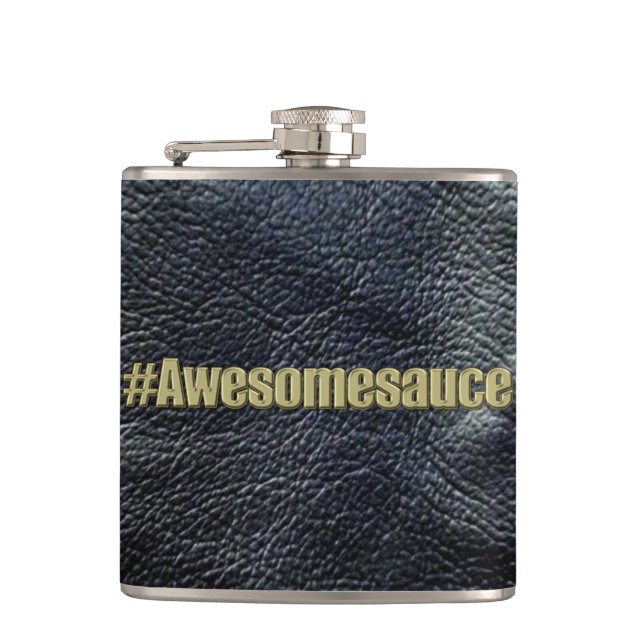 Cantil Garrafa preta do Couro-Olhar de Awesomesauce (Frente)