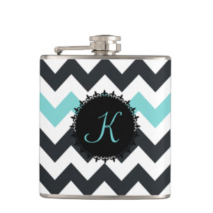 Cantil Garrafa preta do monograma de Chevron do Aqua