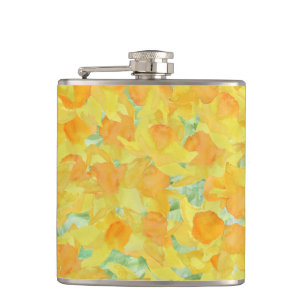 Cantil Garrafa Vinil-envolvida chique, Daffodils amarelos