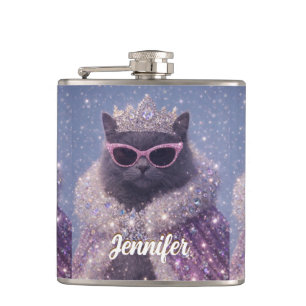 Cantil Gata Rainha Glamurosa Retrato de Fantasia Brilhant