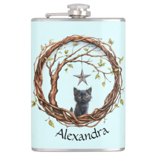 Cantil Gatinho Preto Bonito Observando uma Estrela