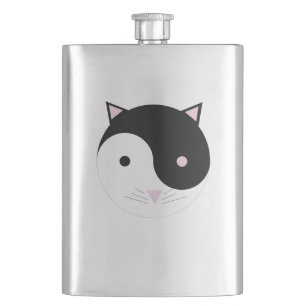 Cantil Gatinho Yin Yang Pink Preto e Branco