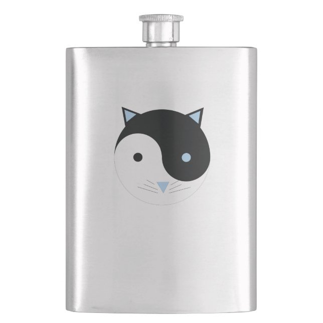 Cantil Gatinho YinYang em azul Meditação de Cute Yoga Des (Frente)