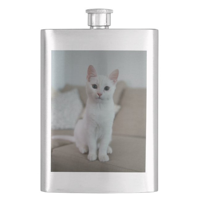 Cantil Gato branco | Zazzle_Growth. (Frente)