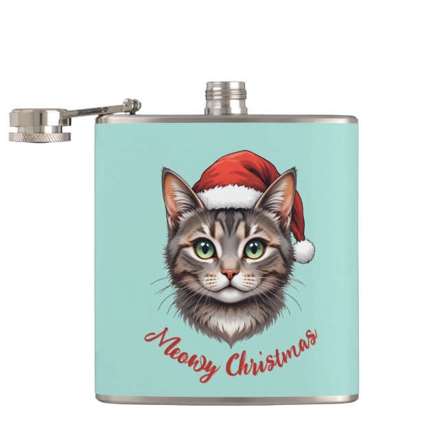 Cantil Gato de Natal Fofo Personalizado com Chapéu de Pap (Aberto)