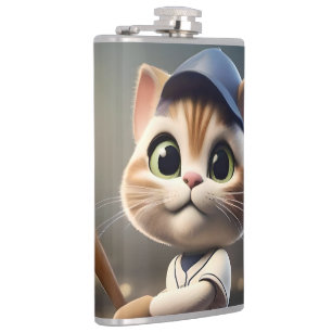 Cantil Gato Engraçado De Beisebol Em 3D,