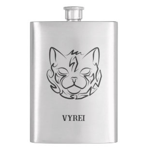 Cantil Gato Tribal Negro e Branco