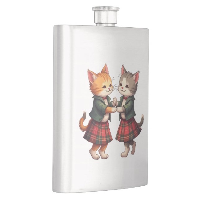 Cantil Gatos Laranja Dançando Ceilidh Escocês (Direita)