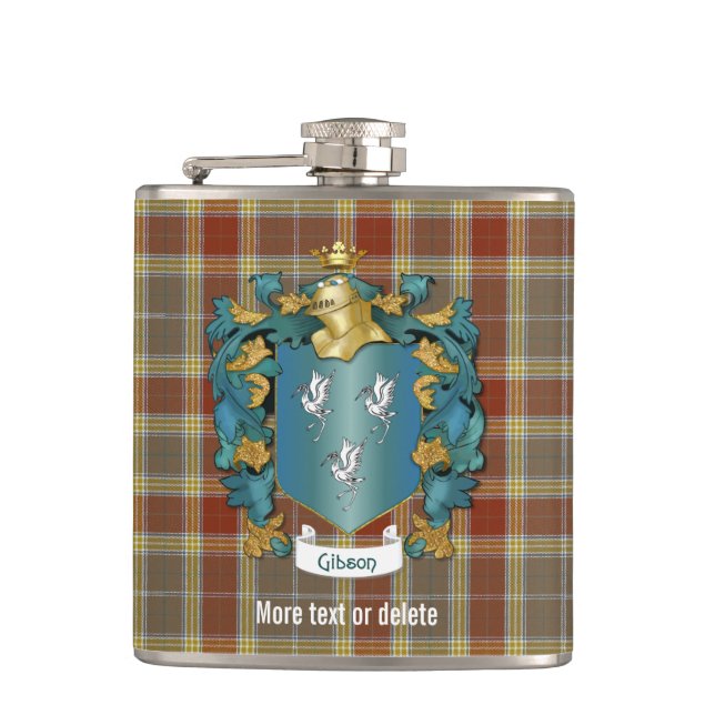 Cantil Gibson Family Crest e Xadrez de Tartan (Frente)
